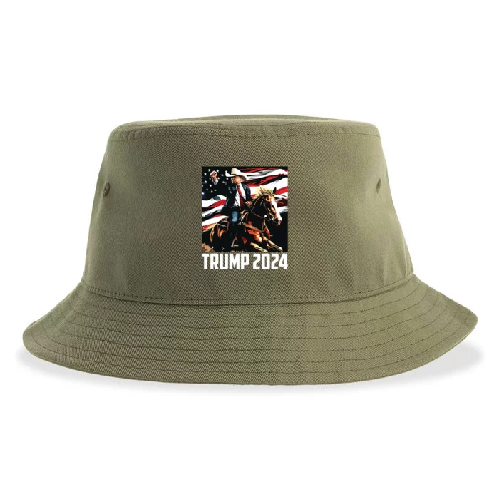 Trump 2024 4th Of July Patriotic America Independence Day Sustainable Bucket Hat