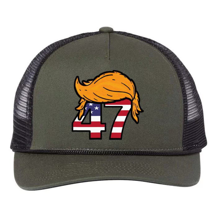 TRUMP 2024 47th President Hair Retro Rope Trucker Hat Cap