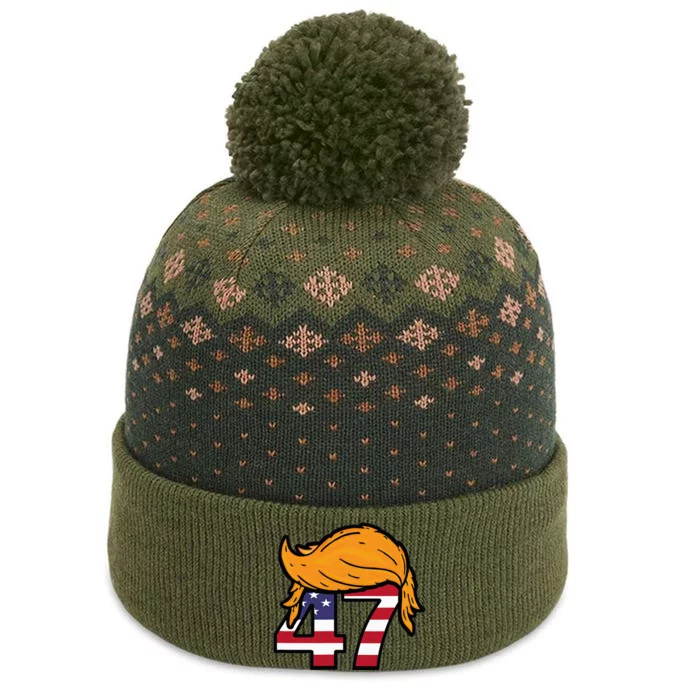 TRUMP 2024 47th President Hair The Baniff Cuffed Pom Beanie