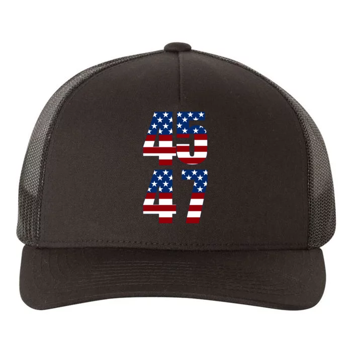 Trump 2024 45 47 Vintage American Flag Retro 4547 Trump 2024 Yupoong Adult 5-Panel Trucker Hat