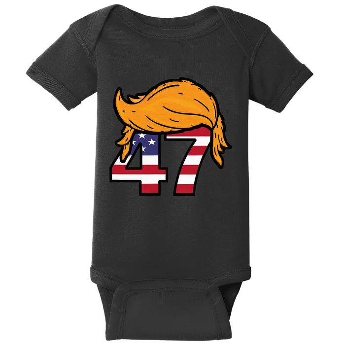 TRUMP 2024 47th President Hair Baby Bodysuit