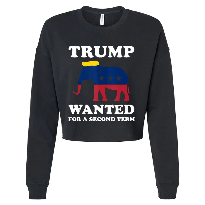 Trump 2024 45 Squared Trump Wanted For Second Term 2024 Cropped Pullover Crew