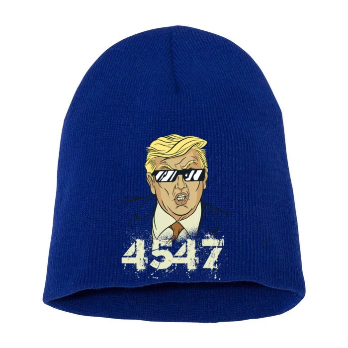 Trump 2024 45 47 Squared Second Term Usa Vintage Trump 2024 Great Gift Short Acrylic Beanie