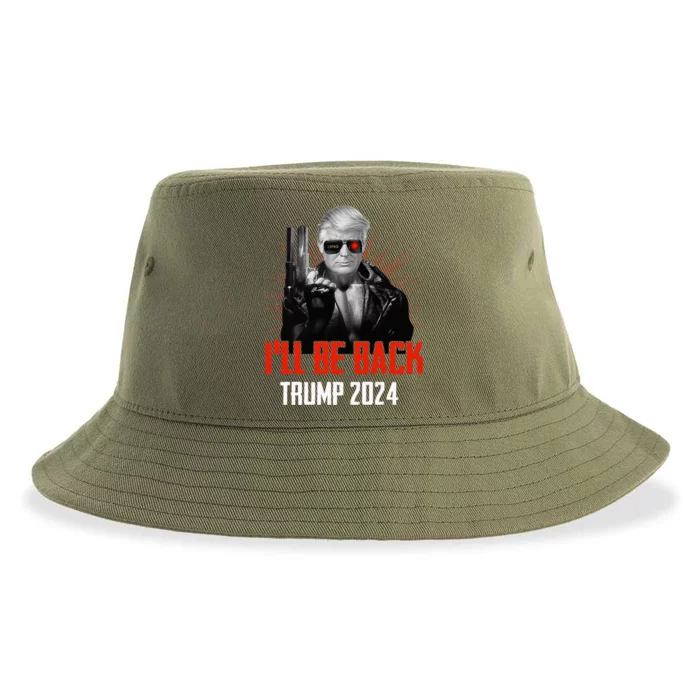 Trump 2024 45 47 Trumpinator Ill Be Back Save America Sustainable Bucket Hat