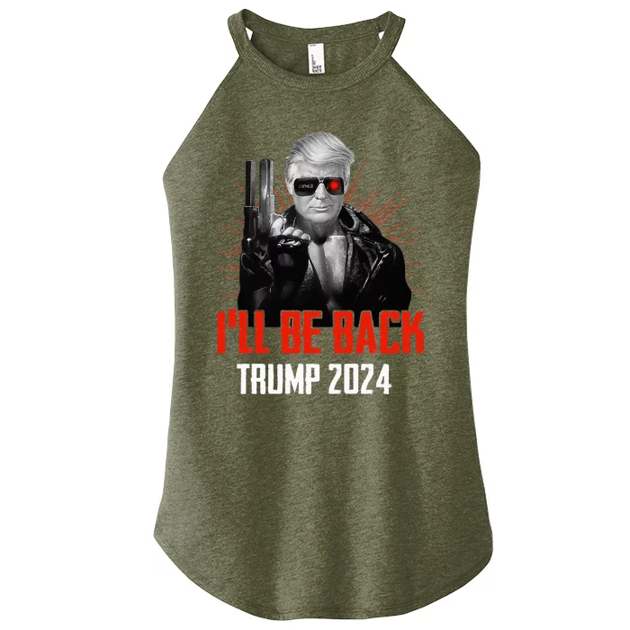 Trump 2024 45 47 Trumpinator Ill Be Back Save America Women’s Perfect Tri Rocker Tank