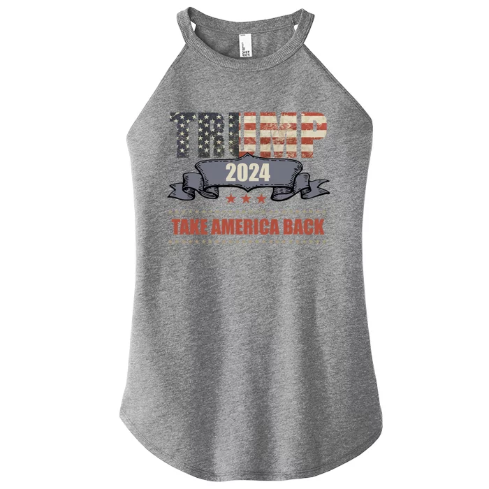 Trump 2024 American Flag Cute Gift Women’s Perfect Tri Rocker Tank