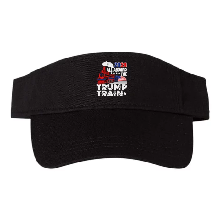 Trump 2024 All Aboard The Trump Train Valucap Bio-Washed Visor