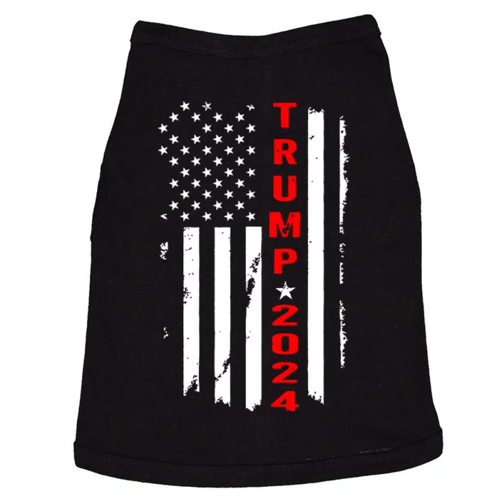 Trump 2024 American Flag Vintage Doggie Tank