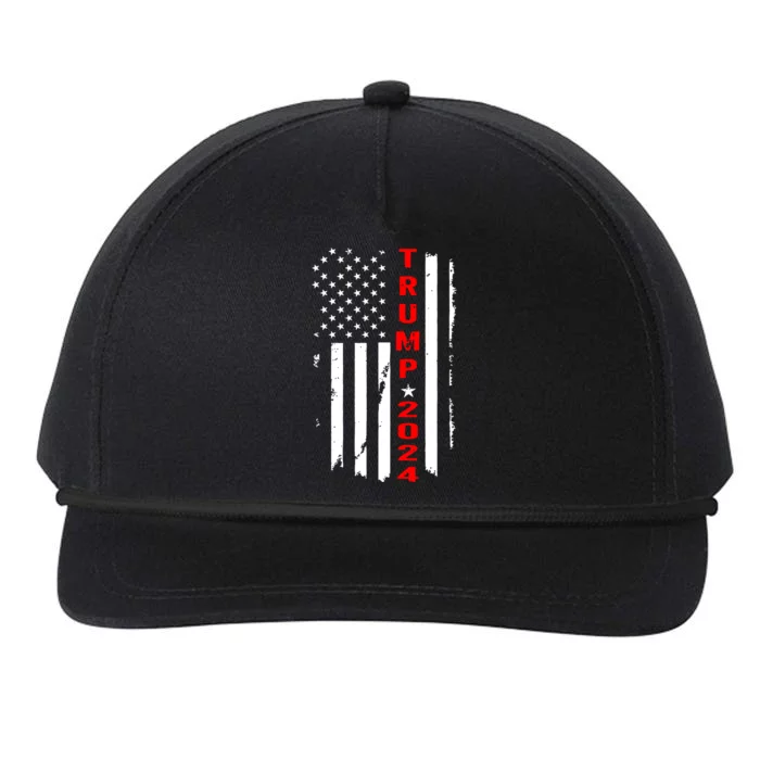 Trump 2024 American Flag Vintage Snapback Five-Panel Rope Hat