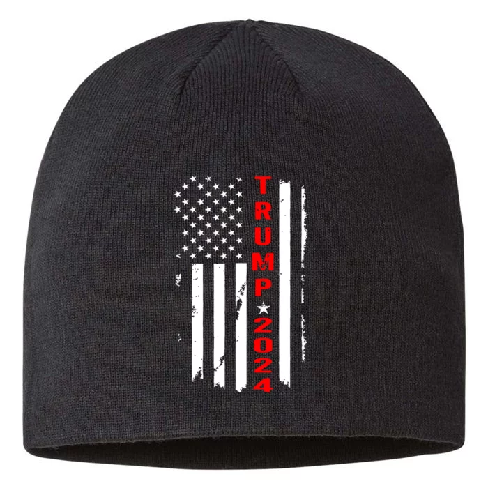 Trump 2024 American Flag Vintage 8 1/2in Sustainable Knit Beanie