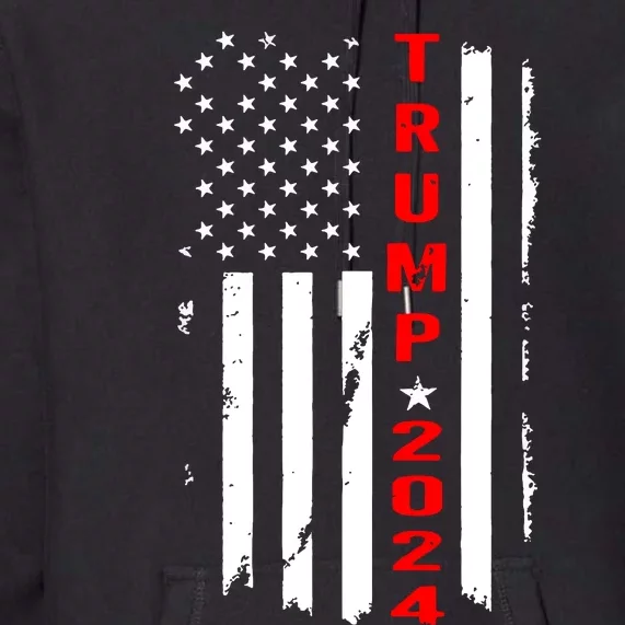 Trump 2024 American Flag Vintage Premium Hoodie