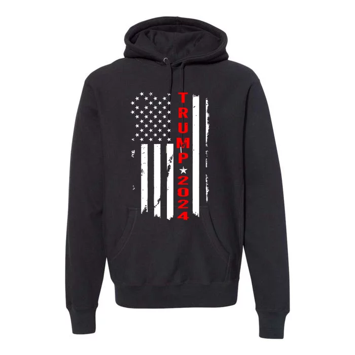 Trump 2024 American Flag Vintage Premium Hoodie