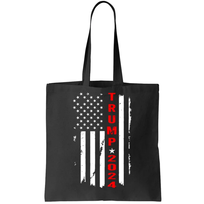 Trump 2024 American Flag Vintage Tote Bag