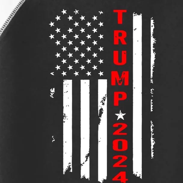 Trump 2024 American Flag Vintage Toddler Fine Jersey T-Shirt