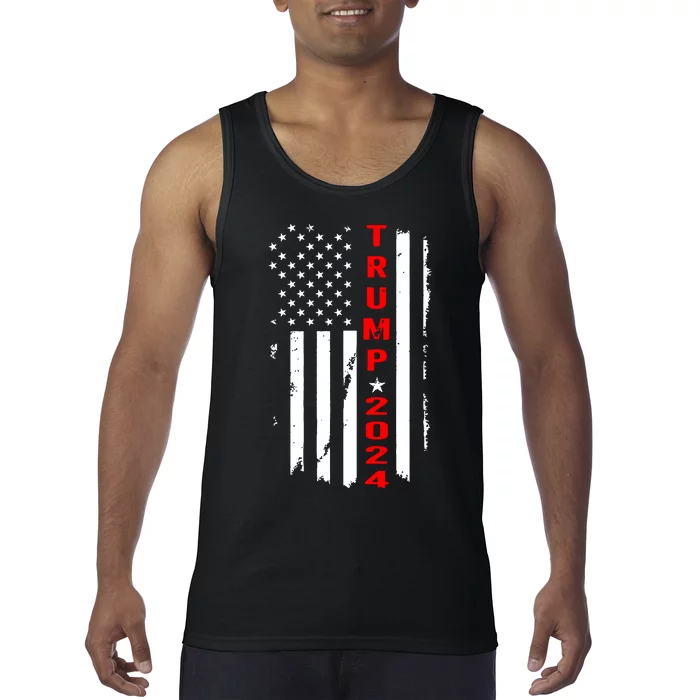 Trump 2024 American Flag Vintage Tank Top