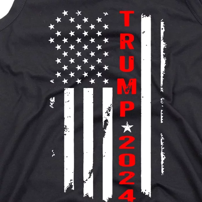 Trump 2024 American Flag Vintage Tank Top