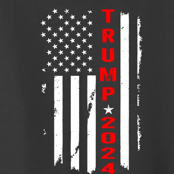 Trump 2024 American Flag Vintage Toddler T-Shirt