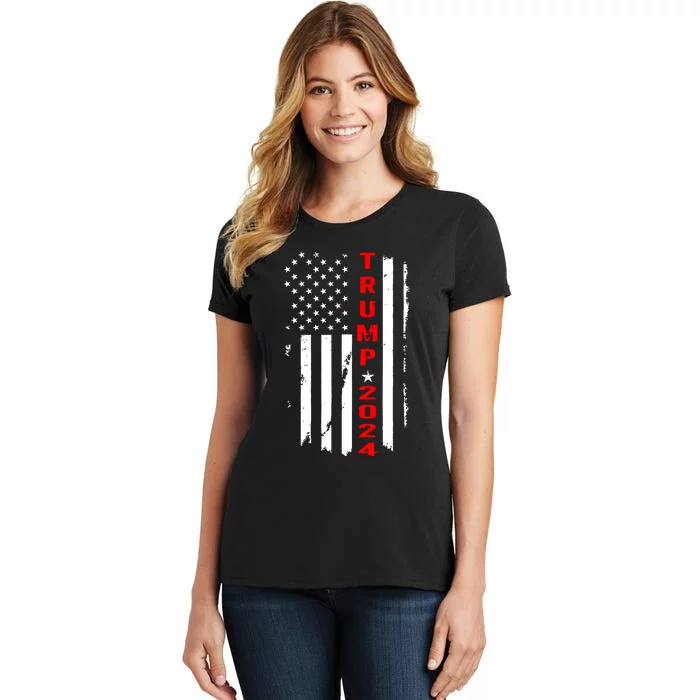 Trump 2024 American Flag Vintage Women's T-Shirt