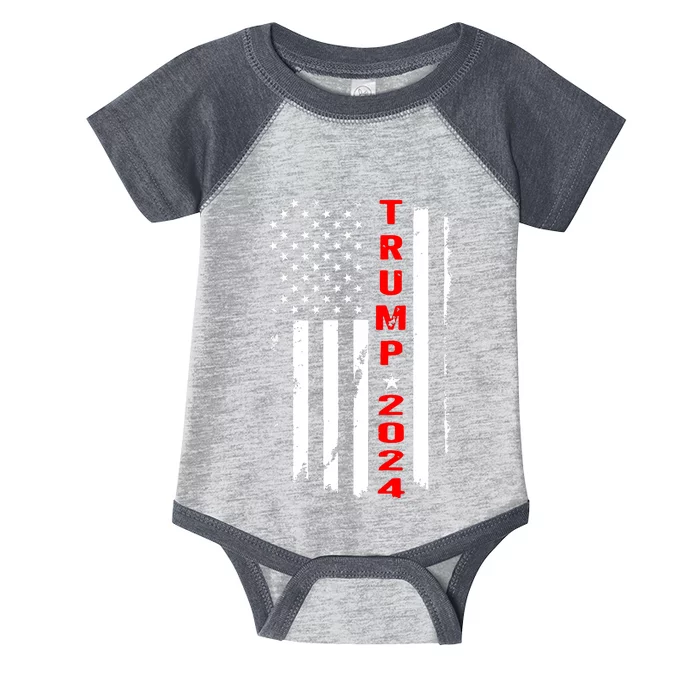 Trump 2024 American Flag Vintage Infant Baby Jersey Bodysuit