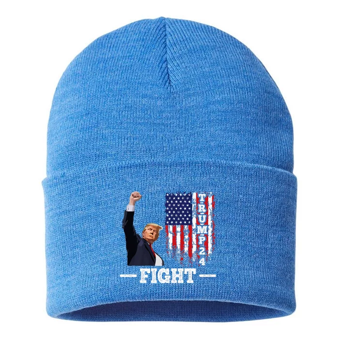 Trump 2024 Assasination Butler Pennsylvania Trump Fight Sustainable Knit Beanie