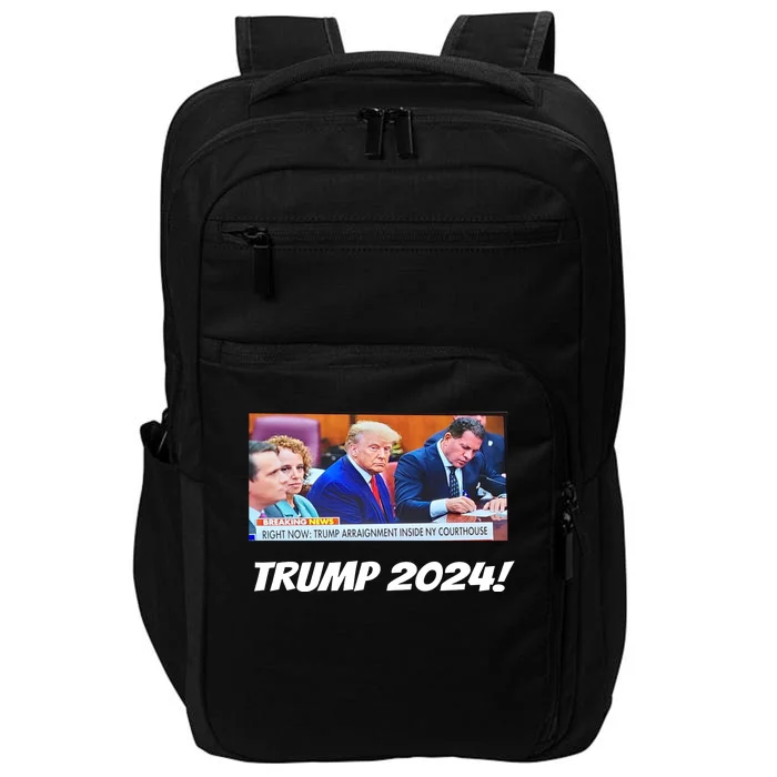 Trump 2024 Arraignment Inside Courthouse Impact Tech Backpack