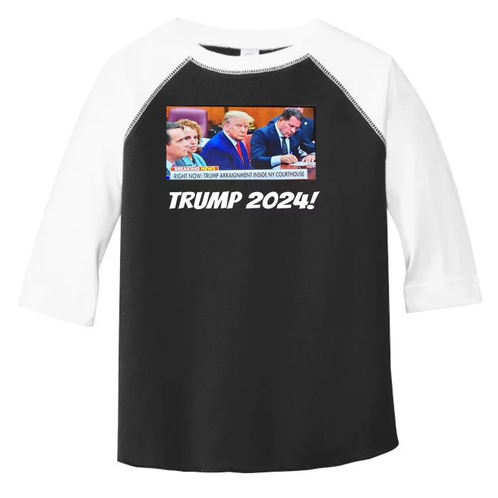 Trump 2024 Arraignment Inside Courthouse Toddler Fine Jersey T-Shirt