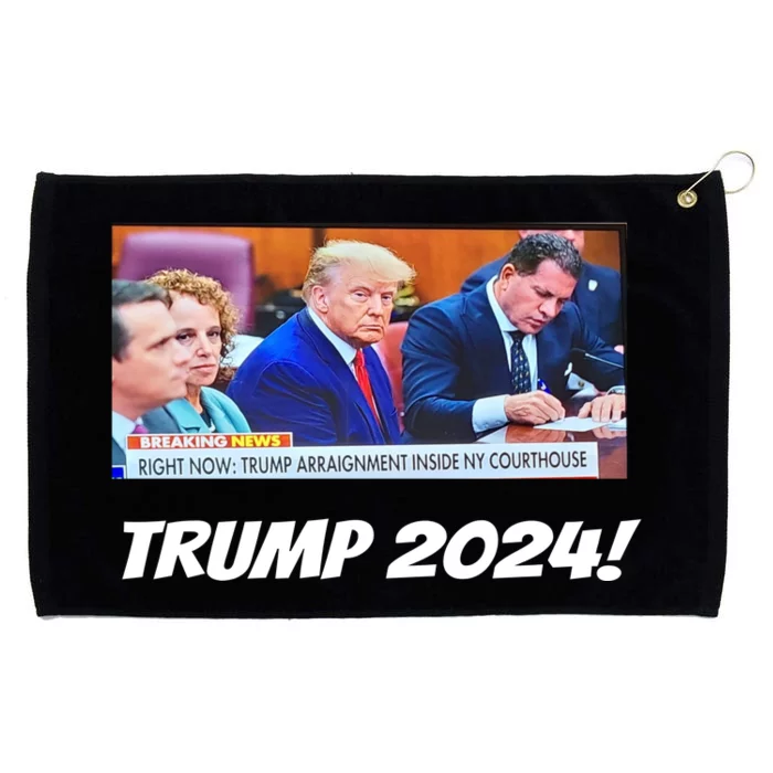 Trump 2024 Arraignment Inside Courthouse Grommeted Golf Towel