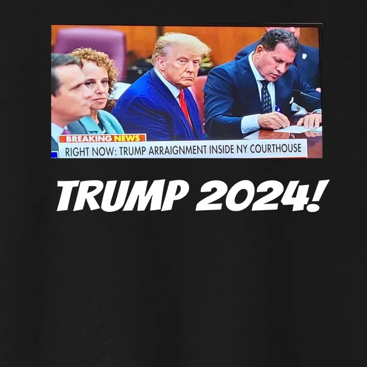 Trump 2024 Arraignment Inside Courthouse Women's Crop Top Tee