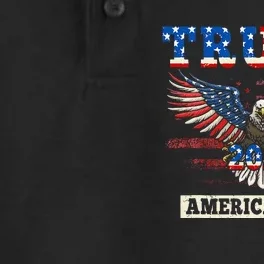 Trump 2024 America First Bald Eagle Pro Trump Usa Flag Dry Zone Grid Performance Polo