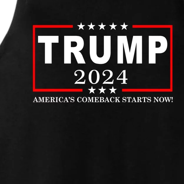 Trump 2024 America's Comeback Starts Right Now! Ladies Tri-Blend Wicking Tank