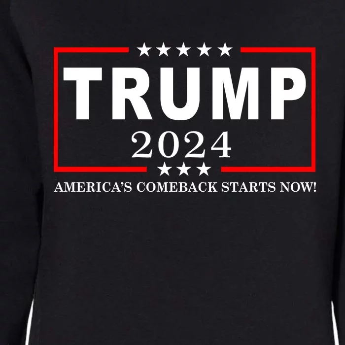 Trump 2024 America's Comeback Starts Right Now! Womens California Wash Sweatshirt