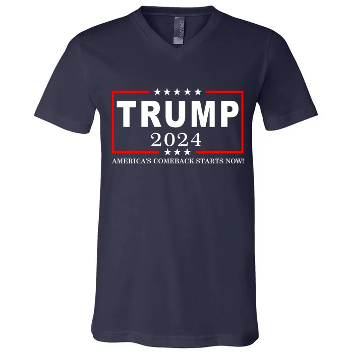 Trump 2024 America's Comeback Starts Right Now! V-Neck T-Shirt