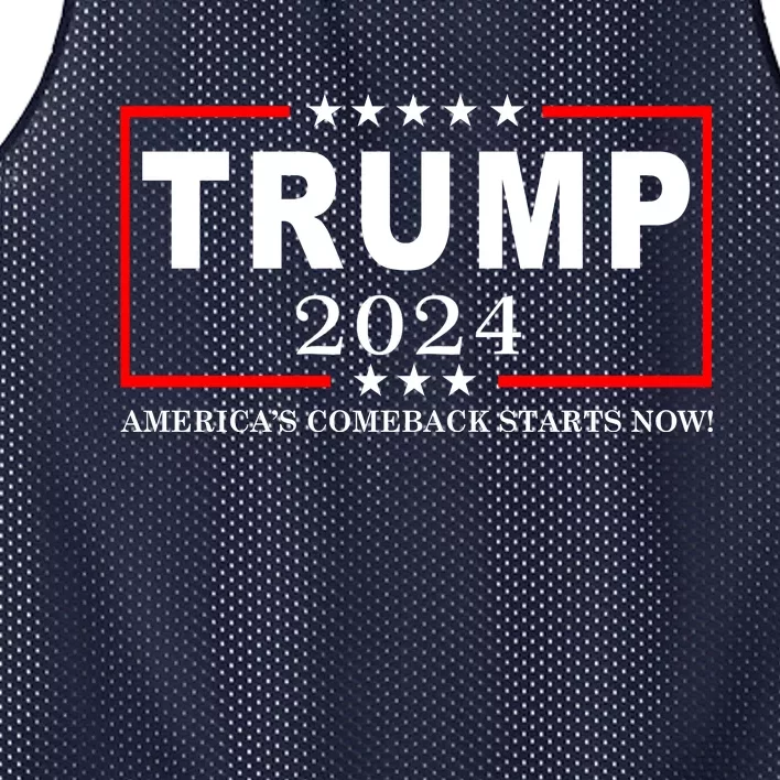 Trump 2024 America's Comeback Starts Right Now! Mesh Reversible Basketball Jersey Tank