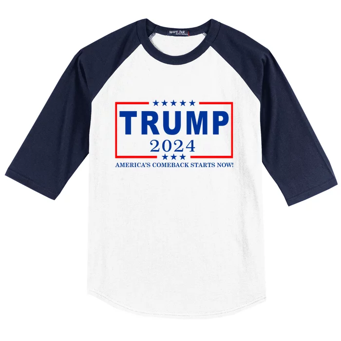 Trump 2024 America's Comeback Starts Right Now! Baseball Sleeve Shirt