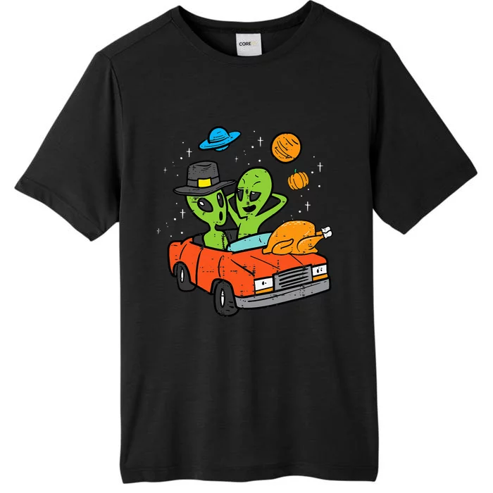 Thanksgiving 2 Aliens Turkey Car ET UFO Space ChromaSoft Performance T-Shirt