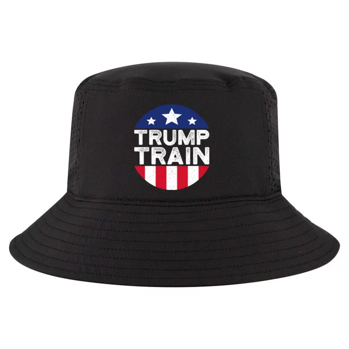 Trump 2024 All Aboard The Trump Train Usa American Flag Cool Comfort Performance Bucket Hat