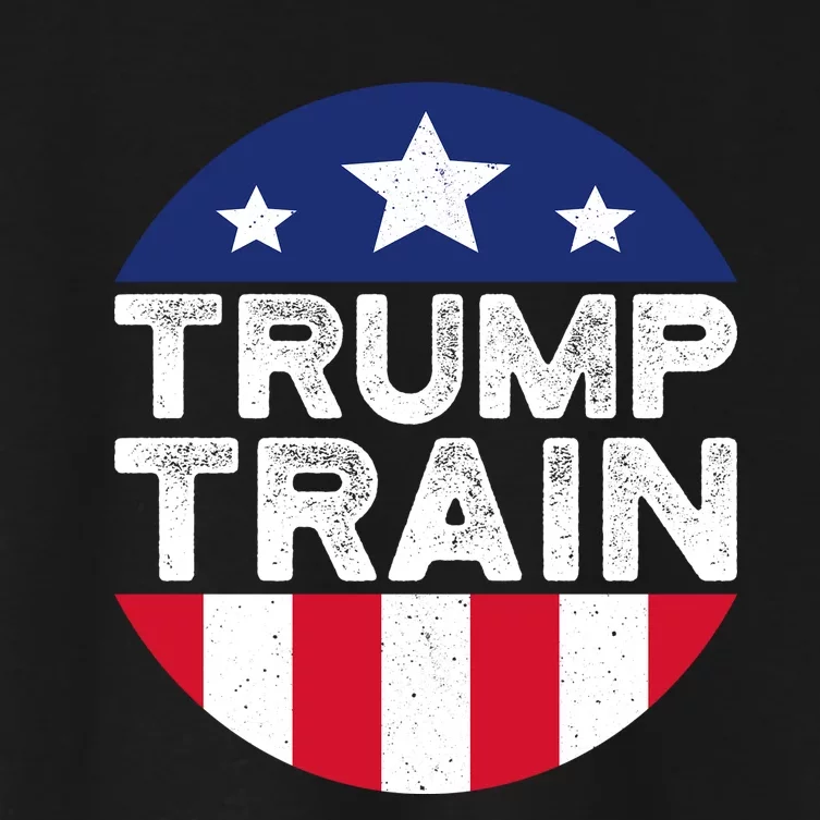 Trump 2024 All Aboard The Trump Train Usa American Flag Women's Crop Top Tee