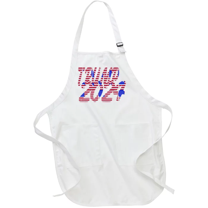 Trump 2024 American Grunge Style Full-Length Apron With Pocket