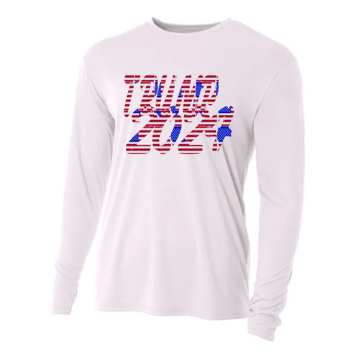 Trump 2024 American Grunge Style Cooling Performance Long Sleeve Crew