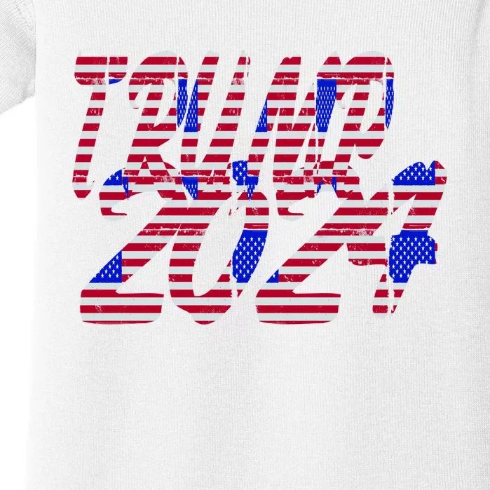 Trump 2024 American Grunge Style Baby Bodysuit