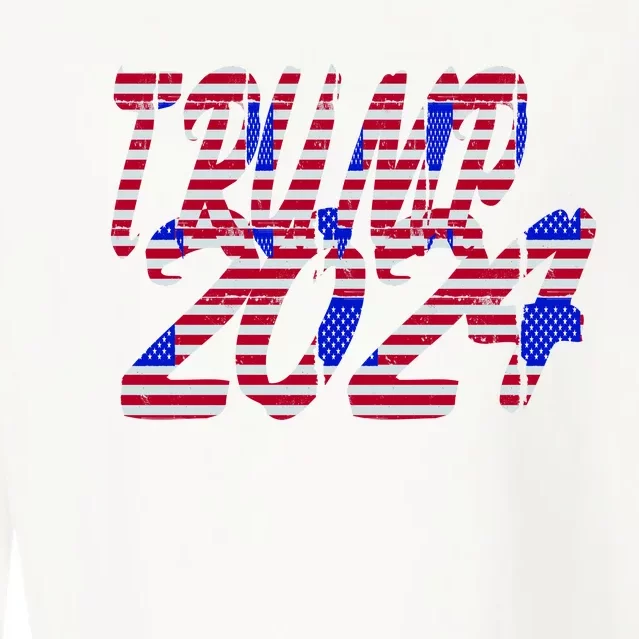 Trump 2024 American Grunge Style Cropped Pullover Crew