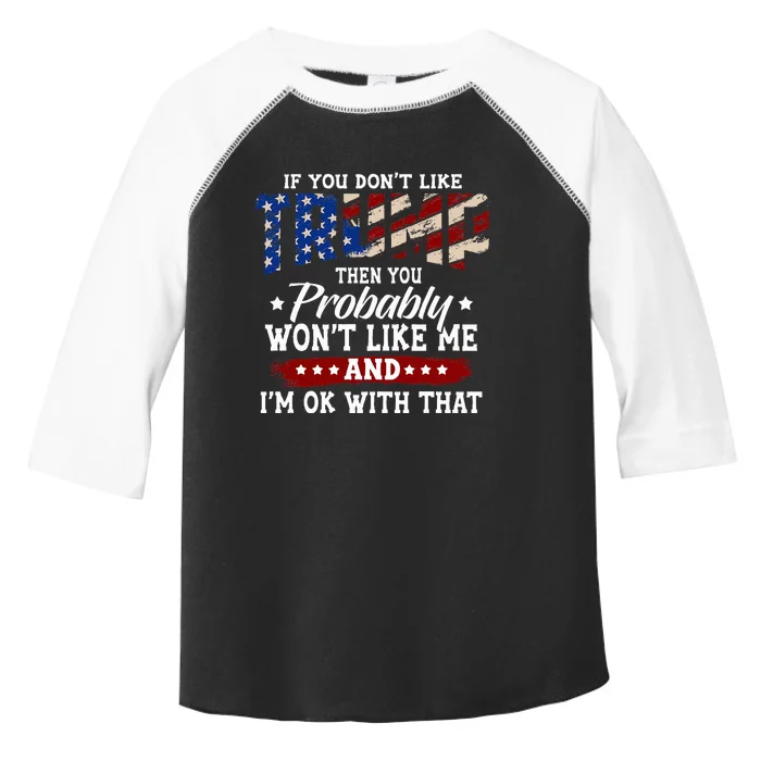 Trump 2024 American Flag Toddler Fine Jersey T-Shirt