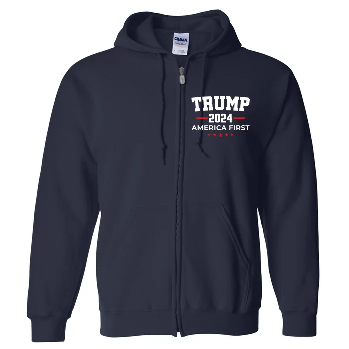 Trump 2024 America First Gift Full Zip Hoodie