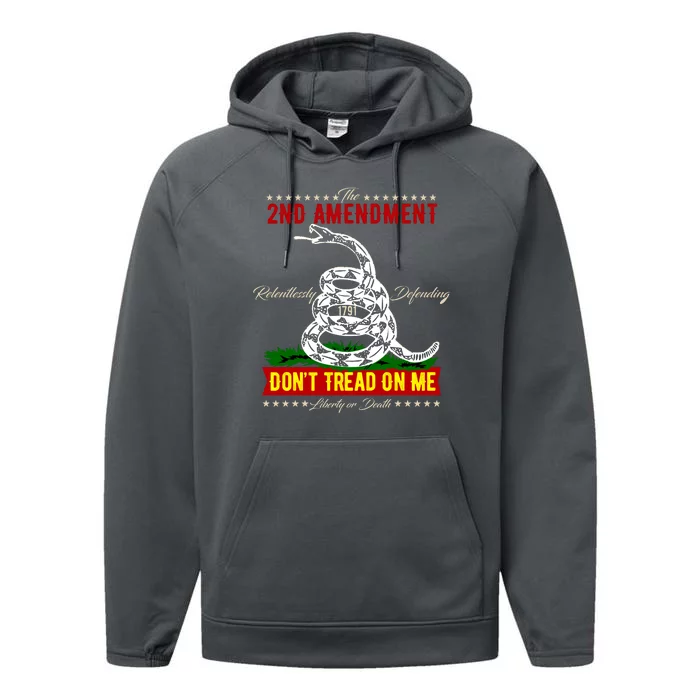 The 2nd Amendment Dont Tread On Me Gadsden Flag Performance Fleece Hoodie