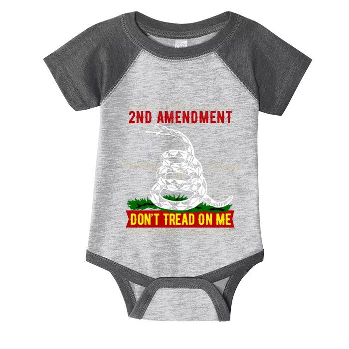 The 2nd Amendment Dont Tread On Me Gadsden Flag Infant Baby Jersey Bodysuit