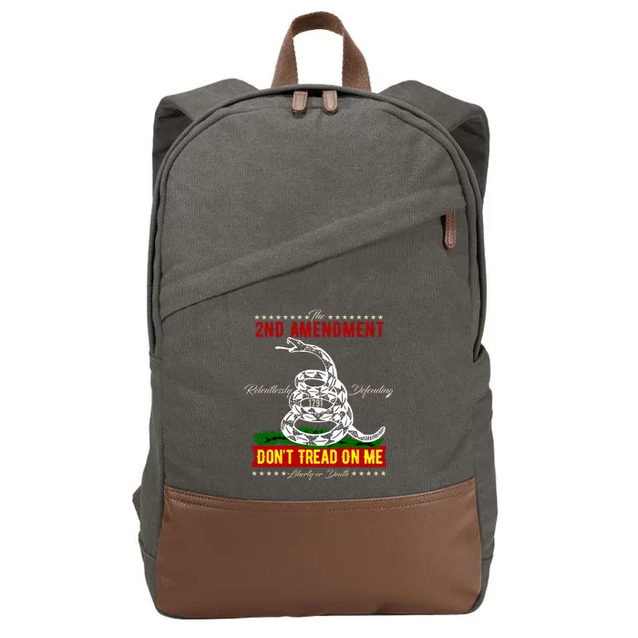 The 2nd Amendment Dont Tread On Me Gadsden Flag Cotton Canvas Backpack