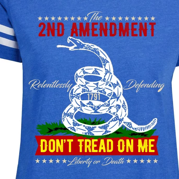 The 2nd Amendment Dont Tread On Me Gadsden Flag Enza Ladies Jersey Football T-Shirt