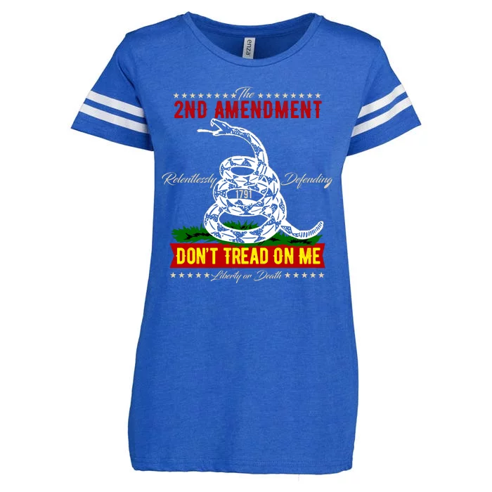 The 2nd Amendment Dont Tread On Me Gadsden Flag Enza Ladies Jersey Football T-Shirt