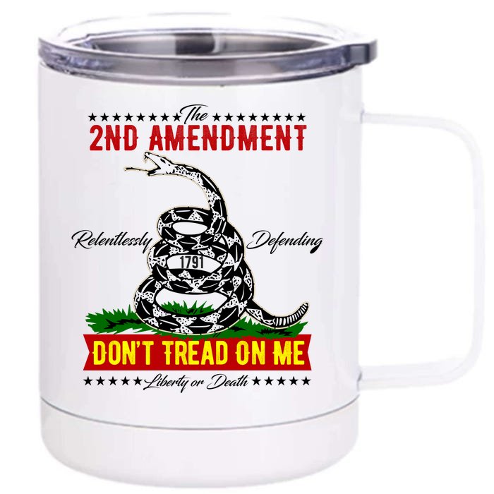 The 2nd Amendment Dont Tread On Me Gadsden Flag Front & Back 12oz Stainless Steel Tumbler Cup