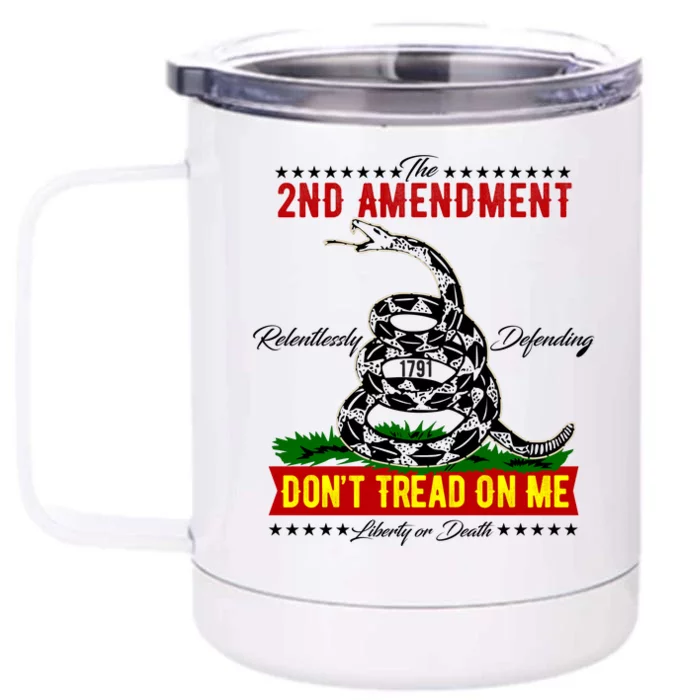 The 2nd Amendment Dont Tread On Me Gadsden Flag Front & Back 12oz Stainless Steel Tumbler Cup